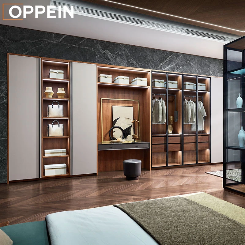 OPPEIN Cabinet Door Straightener Jamaica Closet Bedroom Furniture 3D Wardrobe Closet Portable