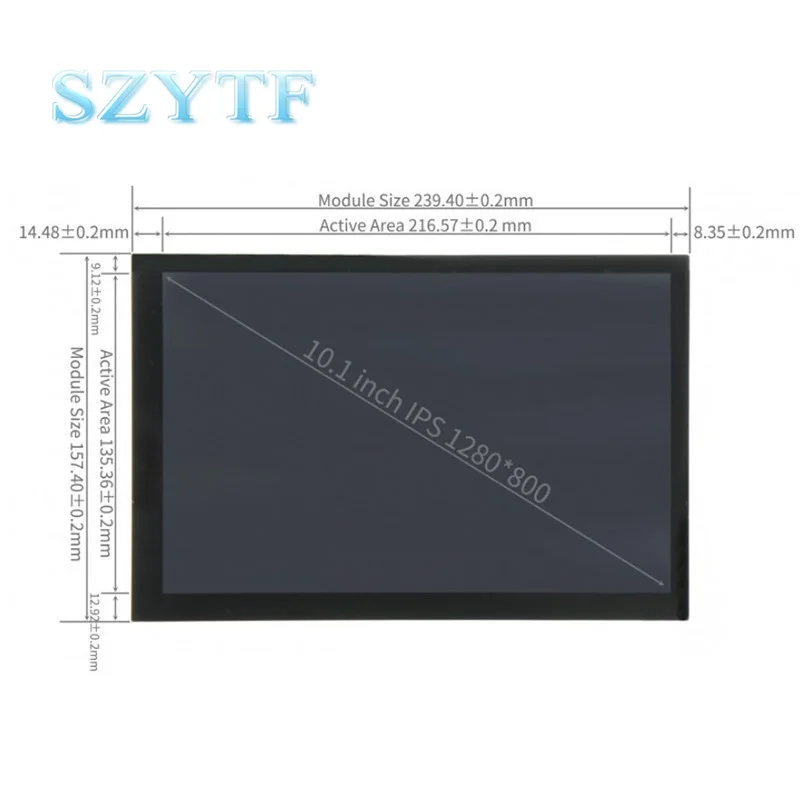 10.1 inch Touch Screen LCD Display 1280 x 800 for Raspberry Pi 3B+/4B with Case for Raspberry Pi