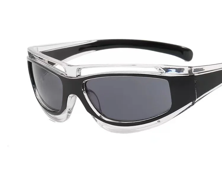 Y2K Future Tech Style Sunglasses Female steampunk street rock concave Styling Sunglasses