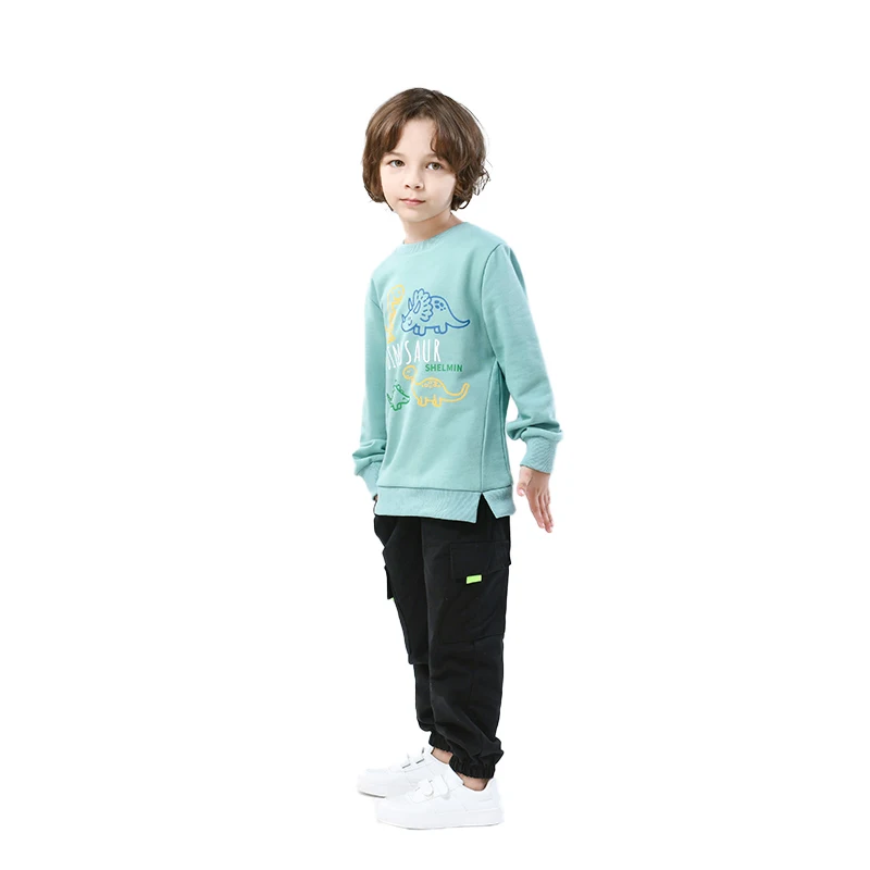 Bulk Price 2 Piece Multi Color Plain Autumn Child Boy Clothing Set