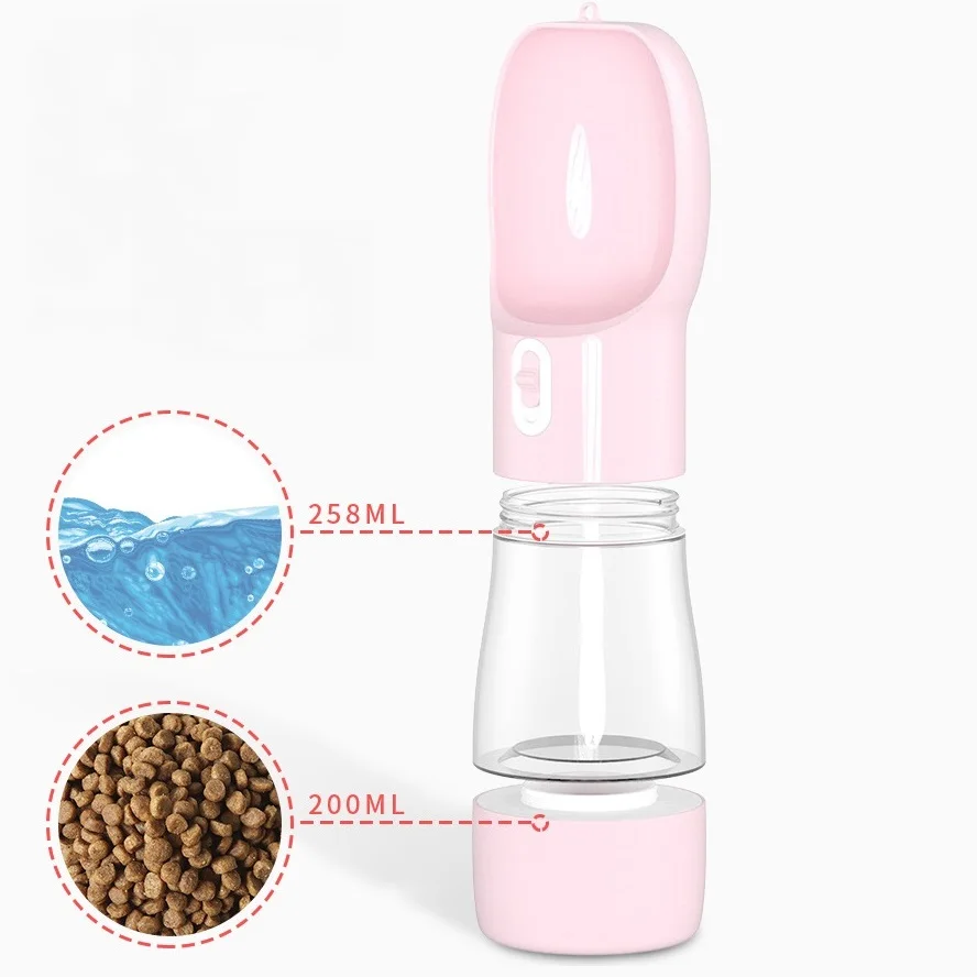 Manufacturer Wholesale Outdoor Luxury 2 In 1  Botella De Agua Para Mascotas,Portable Dog Water Bottle