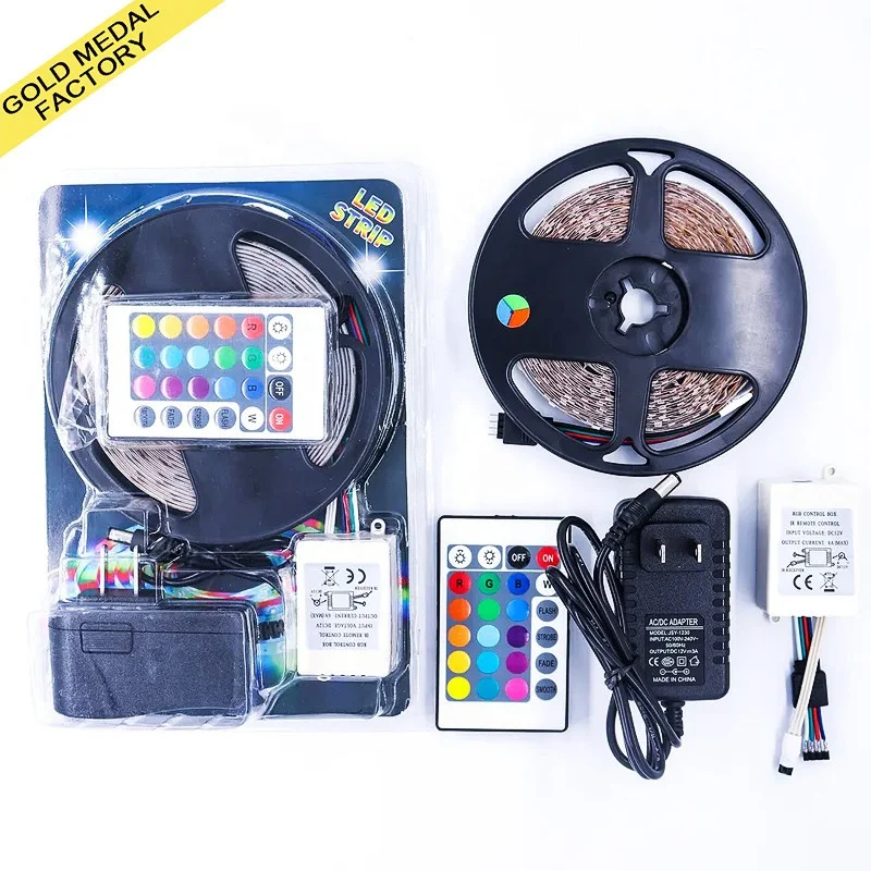 Led Strip Light Outdoor Waterproof SMD 2835 Rgb Light Remote Change 12V 5 Meter Kit Set Tira De Luz Luces led strips