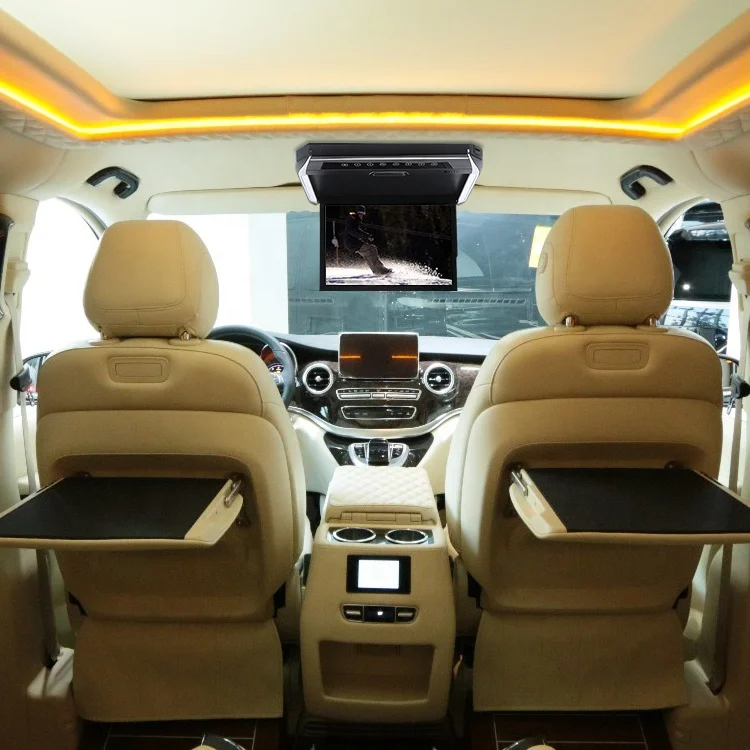 Car Ultra Thin Roof Entertainment TV Manual Flip Down Multimedia Audio Video Player 12.1inch HD Screen Car Roof Monitor