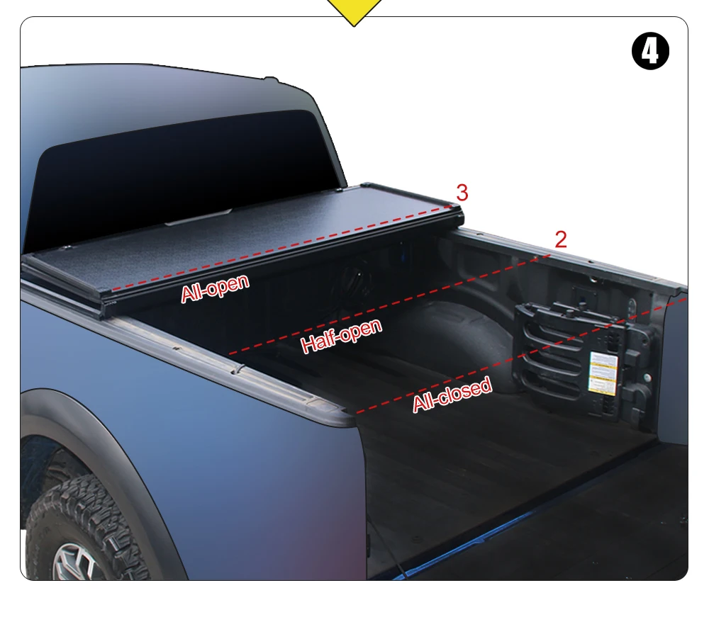Zolionwil Hard Tri Fold Tonneau Cover Aluminum Roller Lid Pick Up Bed Cover for JMC YUHU 3 5 7