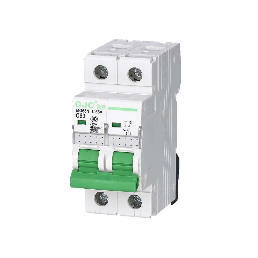  Qjc 1pole 2pole 3pole 4pole Ce Mg65n C65 Dc 63a 125a 300a 230v Miniature Circuit Breaker