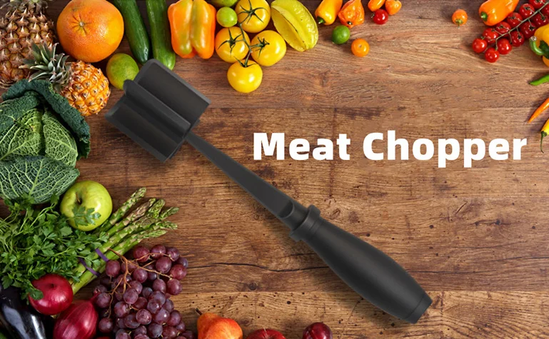 New Meat Chopper Heat Resistant Meat Masher with Non-slip Handle Nylon Hamburger Chopper Beef Meat Food Chopper Kitchen Cookware