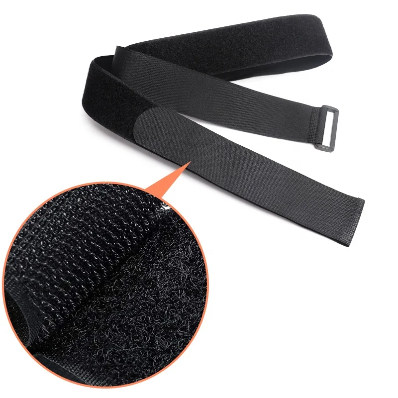 Custom brand logo adjustable hook and loop strap with plastic or metal buckle in sewing