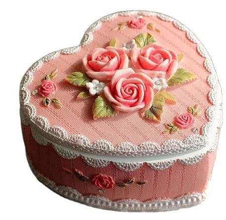 Exquisite Fashion Resin Flower Jewelry Box Ring Earring Storage Box Home Desktop Decoration Wedding Decoration