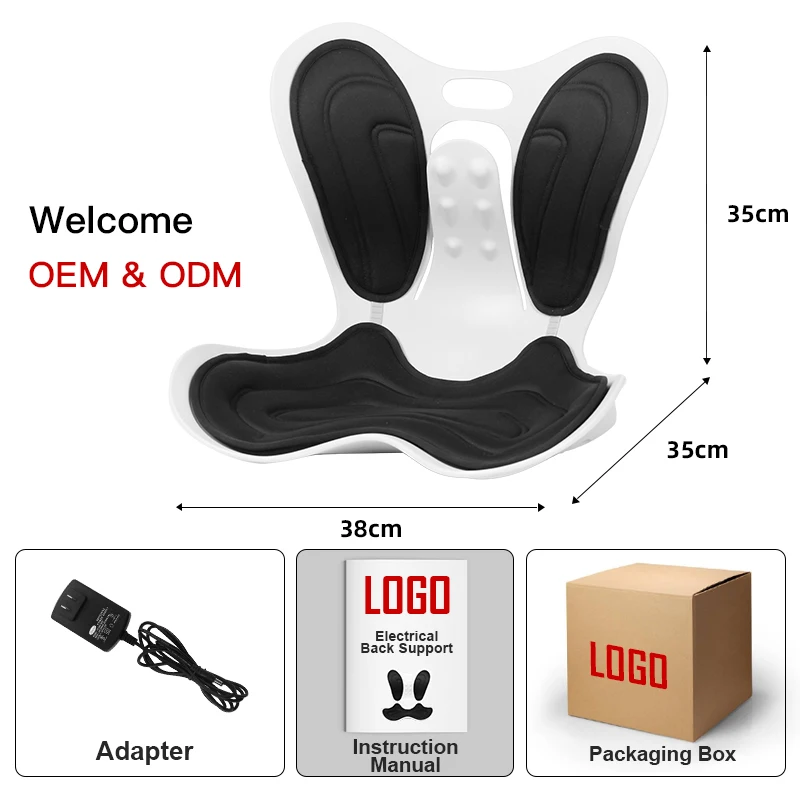 Multi-Functional  Vibration Heat  Electric Breathable Chair Waist Lumbar  Support Seat Massage Cushion for Posture Correction