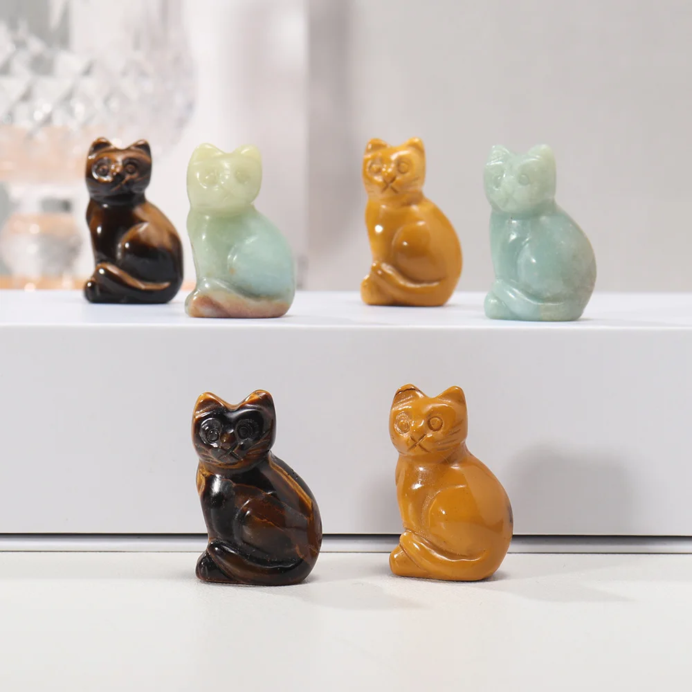 Wholesale of natural crystal carvings  Crystal Wealth Cat spiritual healing  financial luck  home decoration
