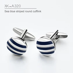 Kaidvll Cufflinks Luxury White Stripe Rectangle Cufflink Brand High Quality Crown Crystal Novelty Cufflink For Mens