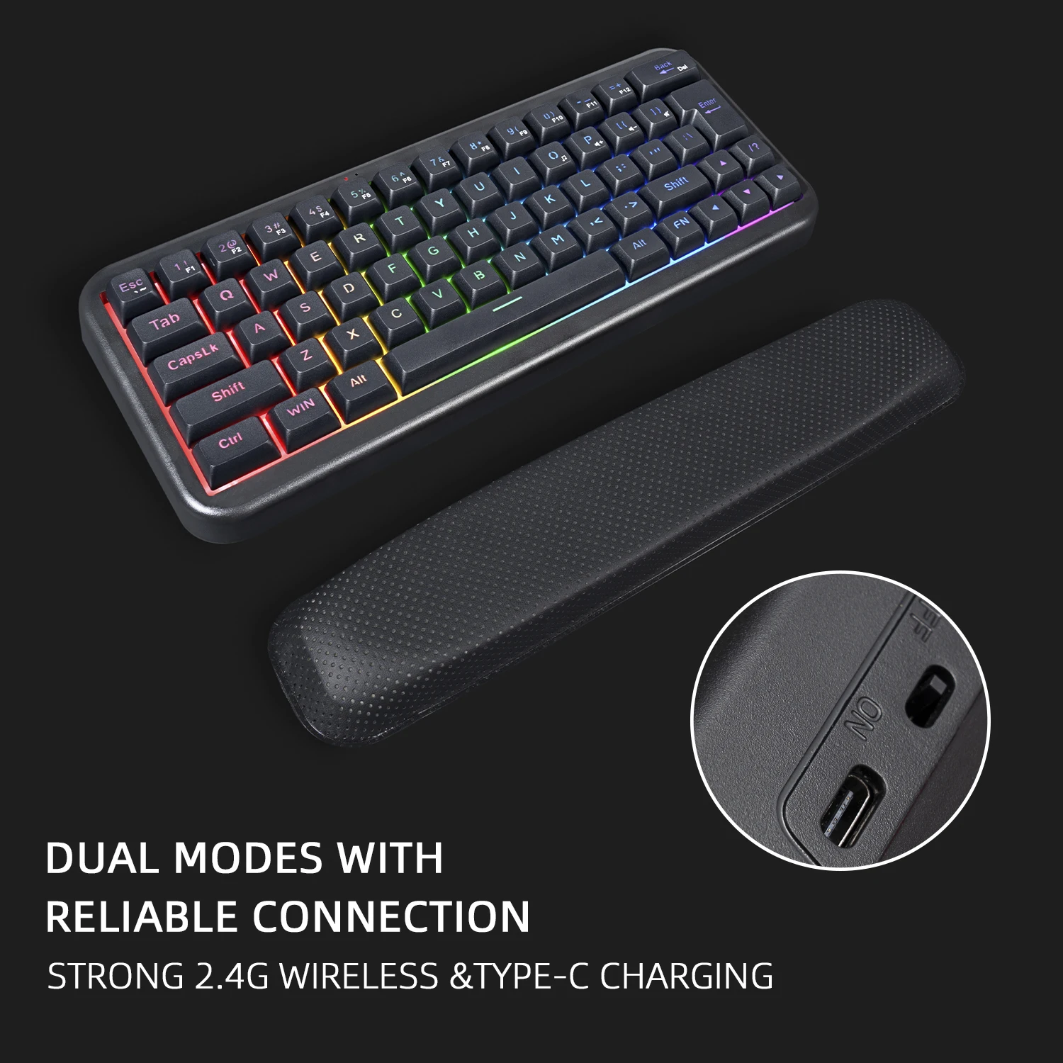 GK500 Membrane keyboard BT wireless with lighting 63-key RGB-mode computer games fast handover design Key