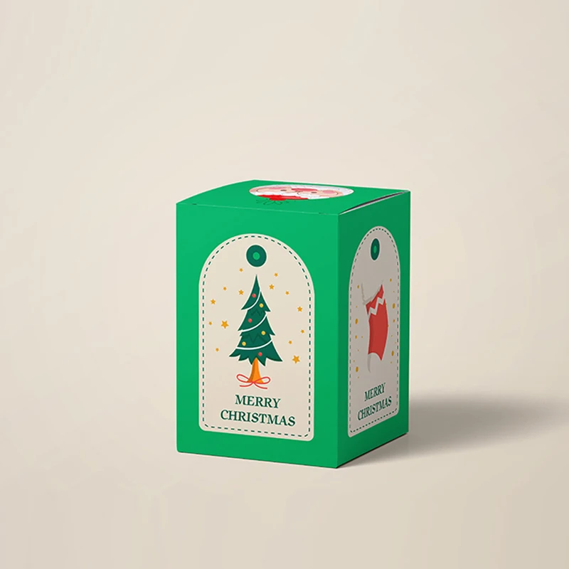 Custom High End Cardboard Christmas Eve Gold Foil Printing Boxes Candy Packaging Paper Gift Box