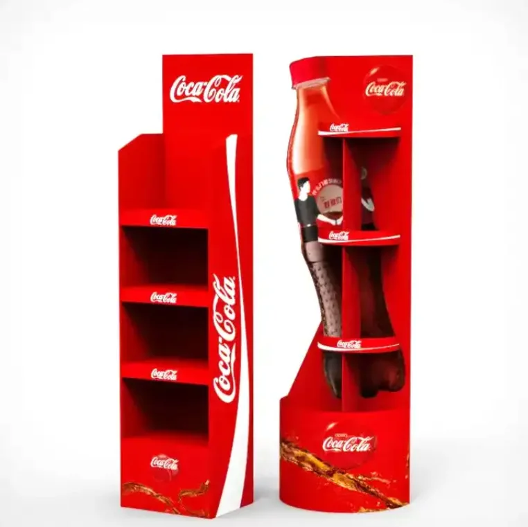 High Quality Corrugated Cardboard Display Stand Retail Floor Display Stand Customized Drink Beer Wine Water Bottle Display Rack
