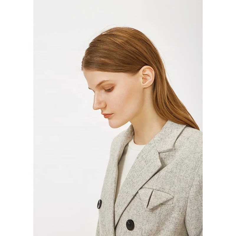 Настраиваемое высококачественное Женское пальто новейшего дизайна, двубортное зимнее женское длинное шерстяное пальто с длинным рукавом