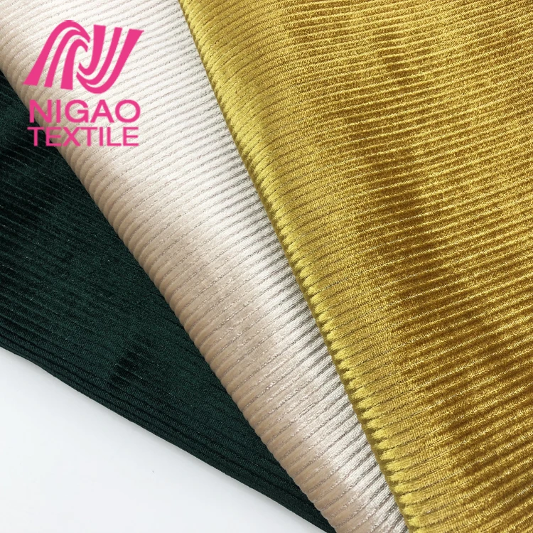 Designer clothes winter fashion Classic vertical pattern jacquard velvet fabric Comfortable Spandex Fabric for Garments Trousers