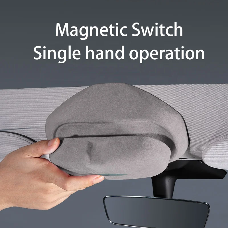 New Arrival Magnetic Car Glasses Holder Case Sunglasses Card Storage Box for Tesla Model 3 Y Auto Interior Accessories Wholesale
