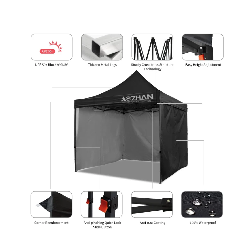 AOZHAN Outdoor Event Trade Show Tent 3 x 3M Advertising Display 3 x 6M Canopy camping roof top Folding Tents Gazebo