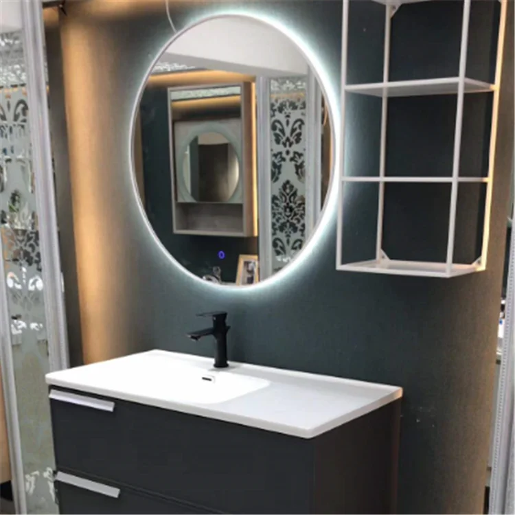 
Factory frameless toilet mirror with light large led circle mirror led light vanity mirror blue tooth speacker 