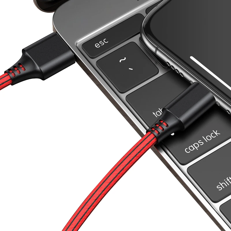 Schitech OEM 3ft 6ft 10ft 2A QC3.0 Nylon Braided USB cable Type C Data line Fast transmission data cable For Iphone Charge