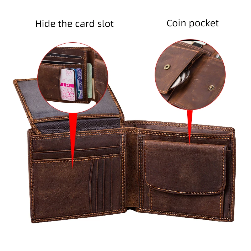 Retro Simple Short  Classic Leather Crazy  Wallet Fashion Wallets Leather