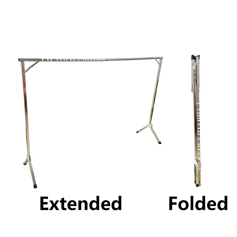 Stainless steel single pole foldable multifunctional clothes drying rack installation free towel rack