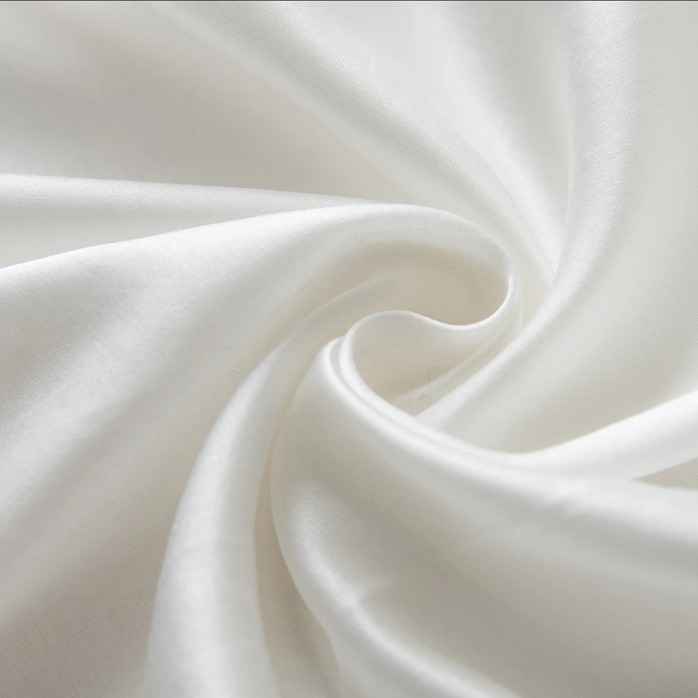 
 Оптовая продажа, индивидуальный цвет, белый цвет, 12 мм, шелковая хлопчатобумажная ткань, шармёз для женского платья  