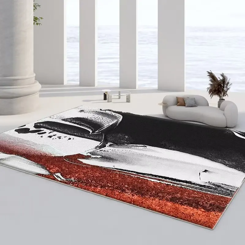 Modern oli painting style living room luxury carpet bedroom fur and dyeing rug and mats check pattern carpet