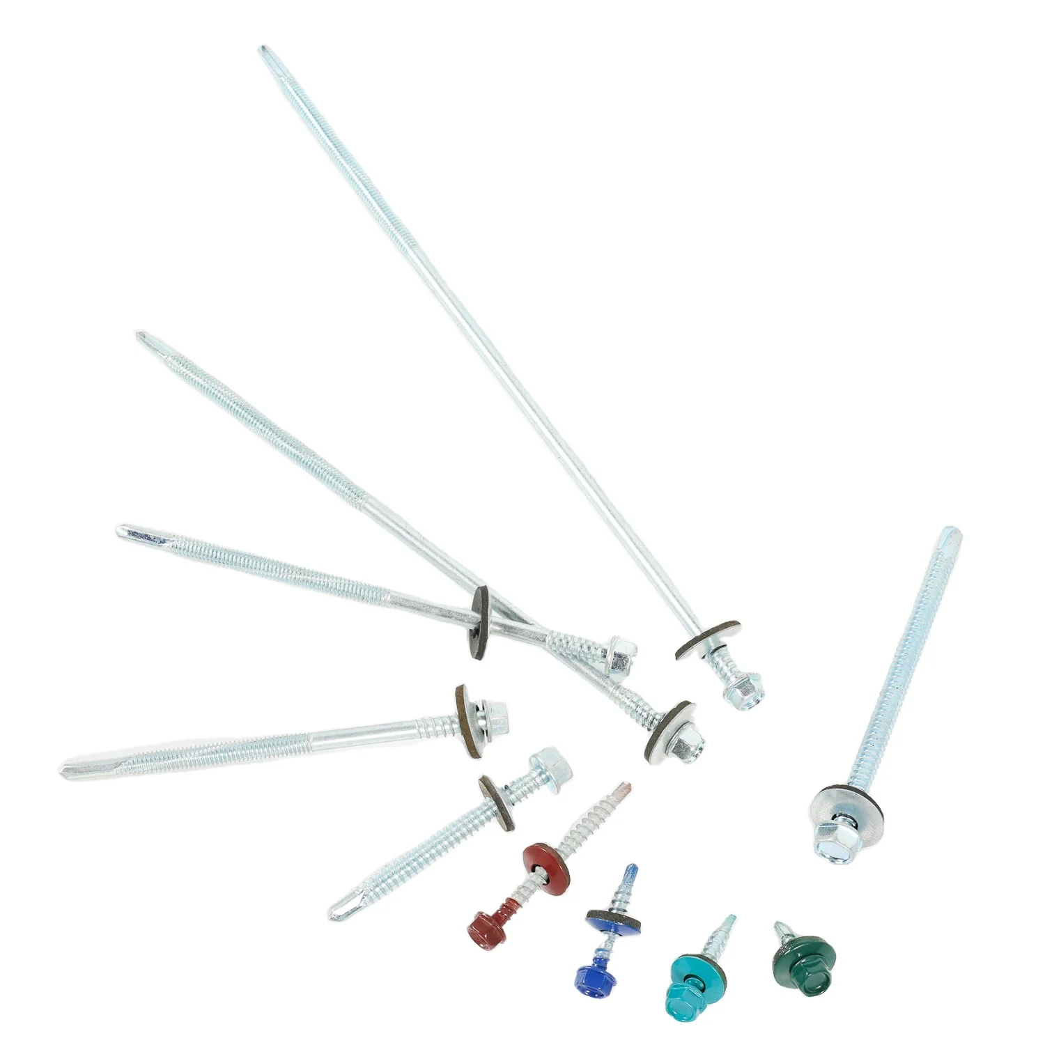 Custom Size Carbon Steel Brass Stainless Steel Self Drilling Hexagonal Head Screw DIN7504K Color Head Metal Roofing Screw