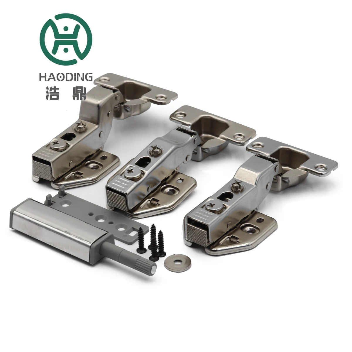 One-Touch Push open and soft close cabinet hinge system
