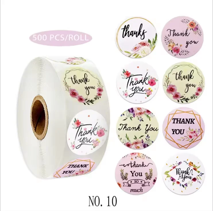 Gift sticker label hot sale customized garland roll envelope sealing self-adhesive roll sticker