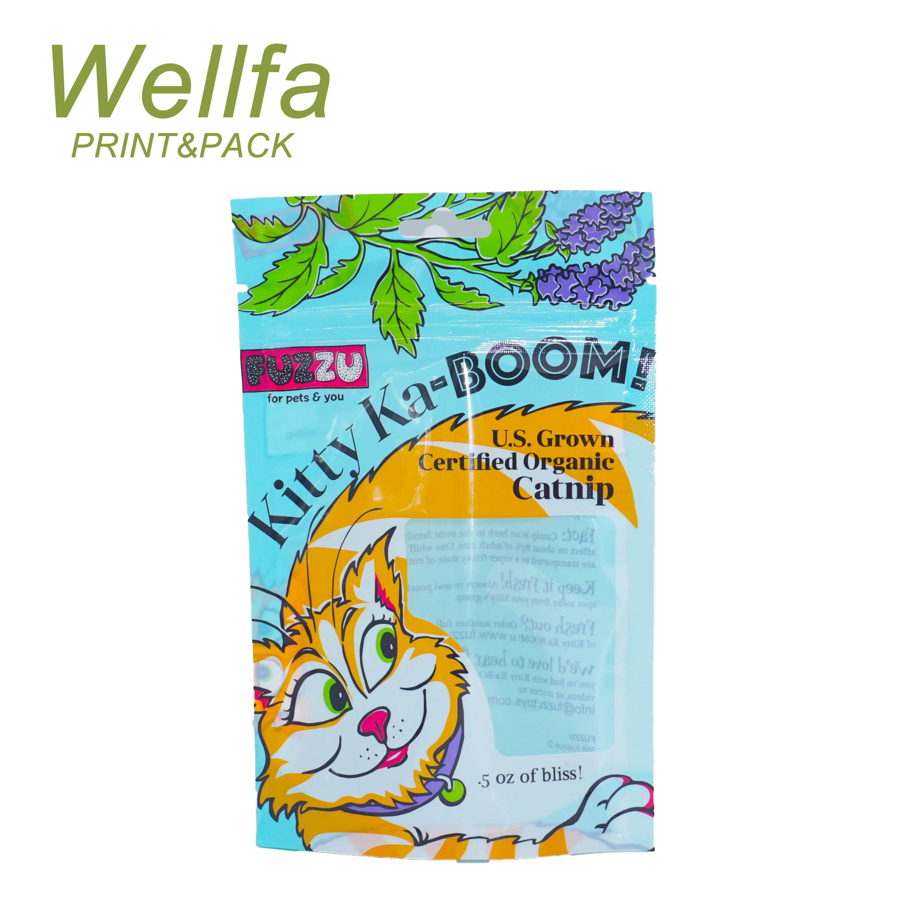 Inflatable Heat Sealable Plastic Bag with Window Display for Snack Packaging