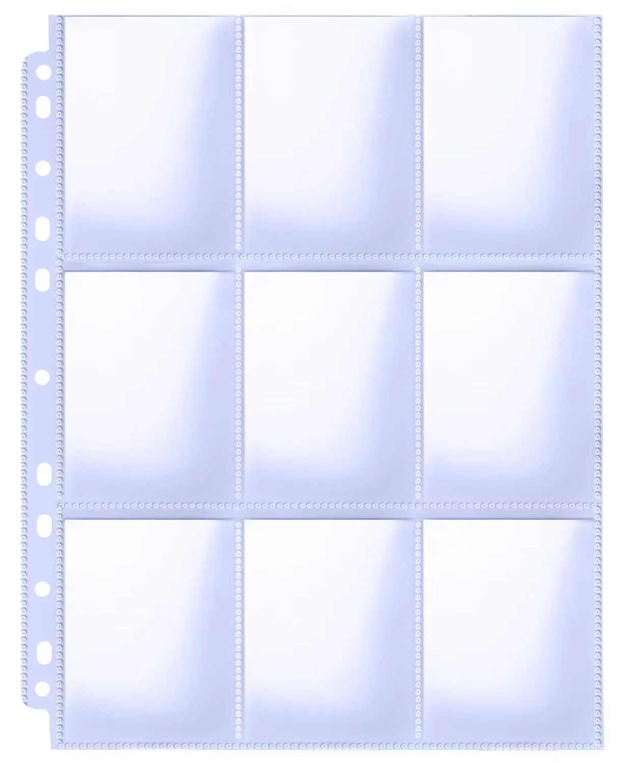 Customized 9 Sleeve Clear 11 holes Double Side 20 Micron Card Protectors Binder Sheet Loose-leaf Card Book