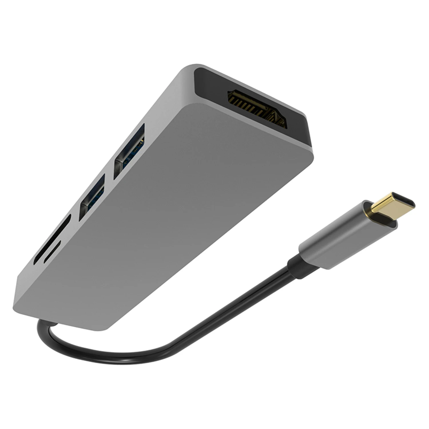 5 IN 1 USB TYPE C HUB HDMI TF CARD READER USB A ADAPTER AUDIO EXTENDER FOR LAPTOP