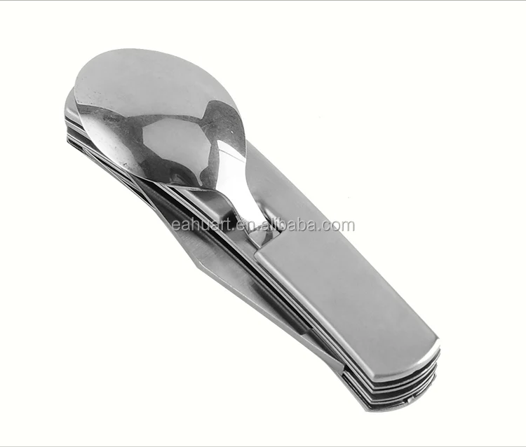 High quality portable cutlery set italy multifunction cutlery pocket cutlery set spoon fork knife for camping