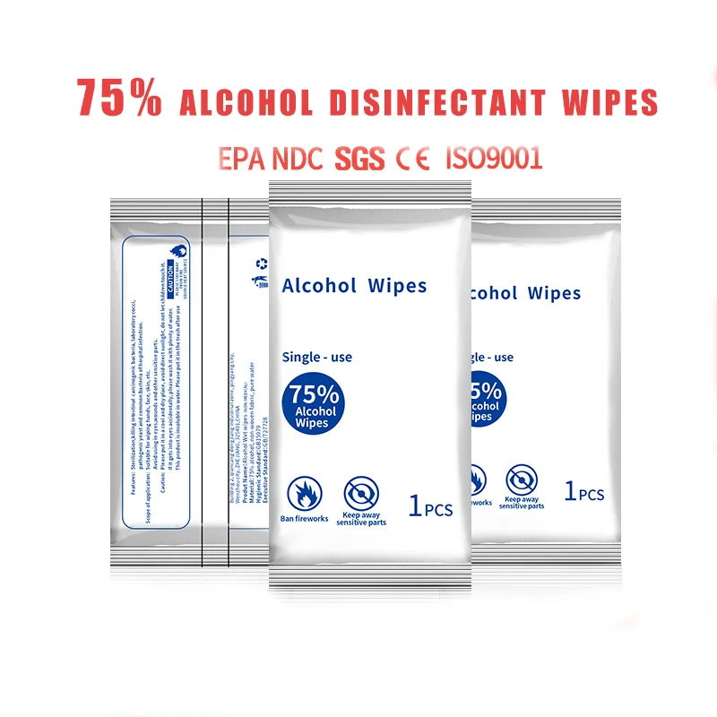 High Quality Custom Non Woven Fabric 75% Alcohol wet wipes