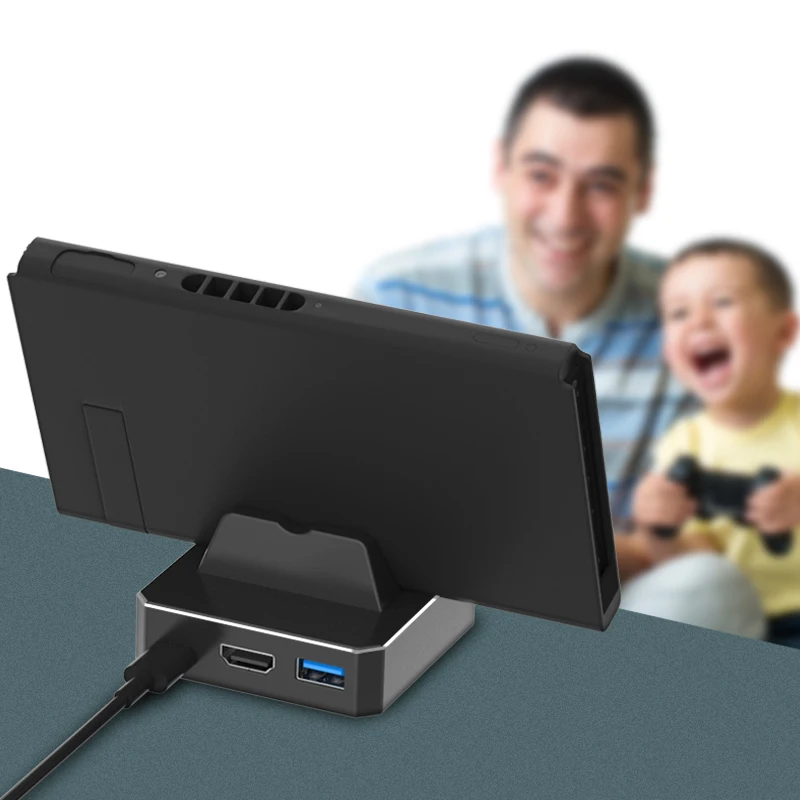 4K/1080P дорожный адаптер для телевизора Портативная подставка для зарядки док-станция для телевизора для коммутатора/коммутатора OLED модель с дополнительным USB-портом 3,0