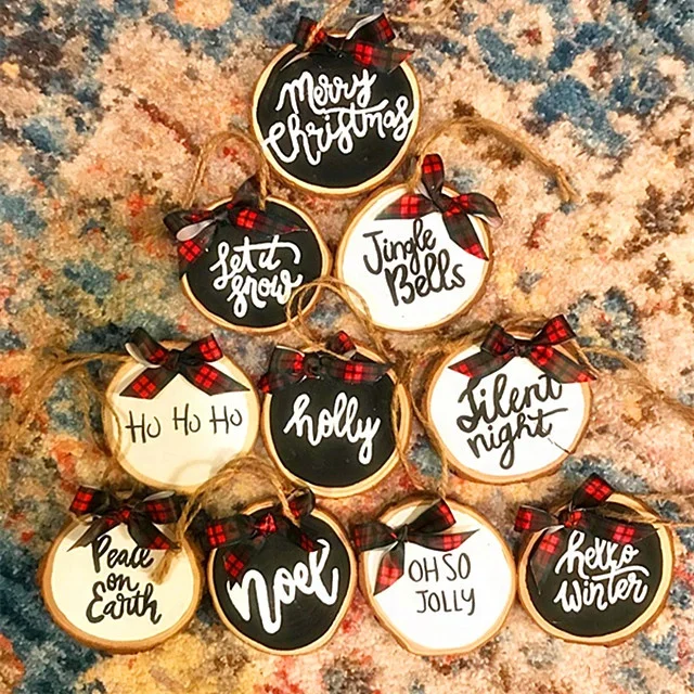 Unfinished Natural Wood Slices Circles Crafts Christmas Ornaments DIY Crafts with Bark for Crafts