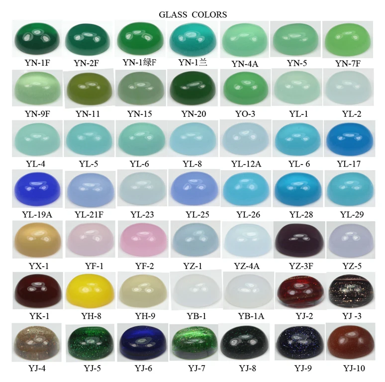 xygems wholesale loose gemstones 7x9mm oval shape cabochon flat bottom jade glass stone