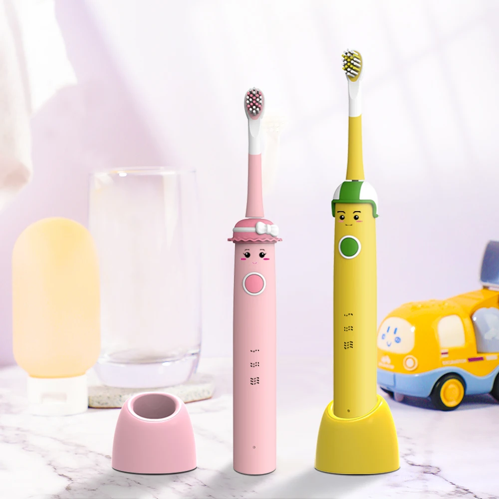 Милая мультяшная звуковая Детская электрическая зубная щетка для детей