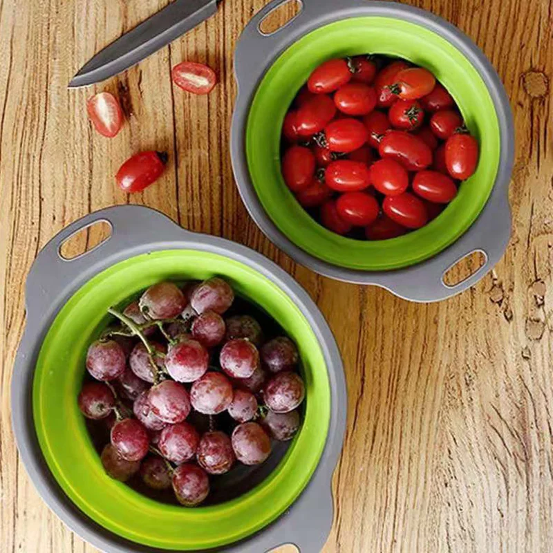 Sink Drain Storage Baskets Kitchen Folding Fruit Vegetable Foldable Drain Basket