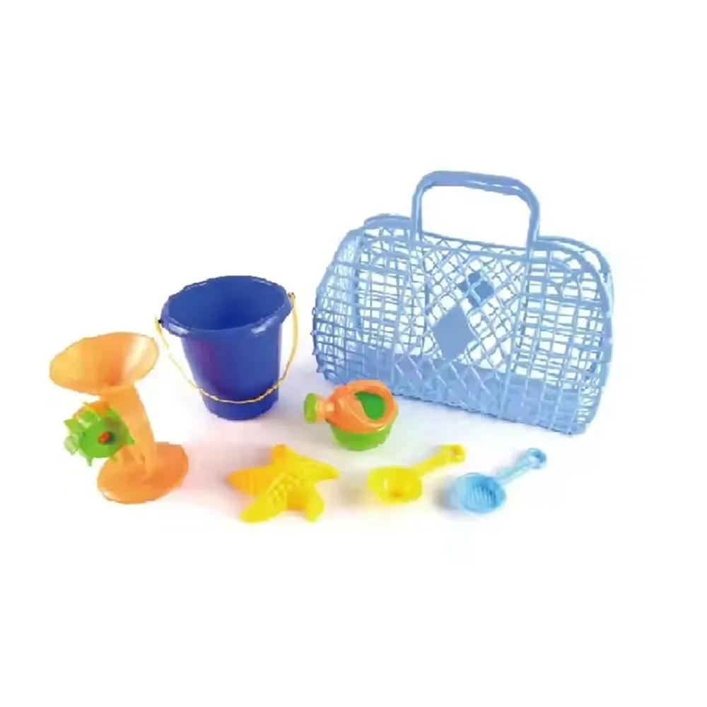Wholesale New Outdoor Summer Seaside Toy Combination Beach Basket Kids Funny Sand Play Set Plastic Storage Beach Basket
