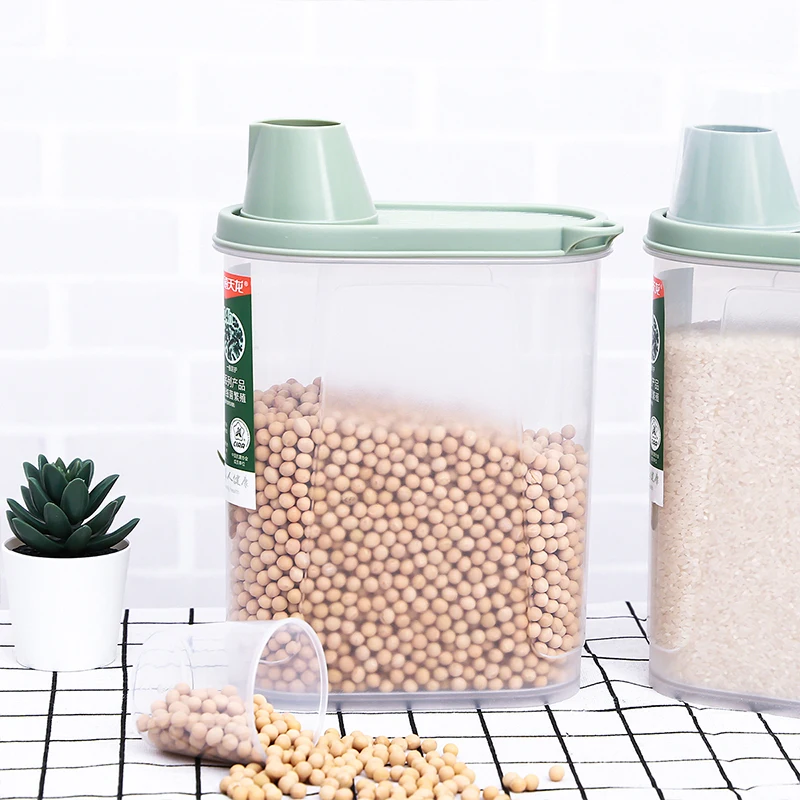 Airtight Dry Bulk Containers Cereal Solid Sealed Air Tight Plastic Food Storage Container Set With Lids For Kitchen