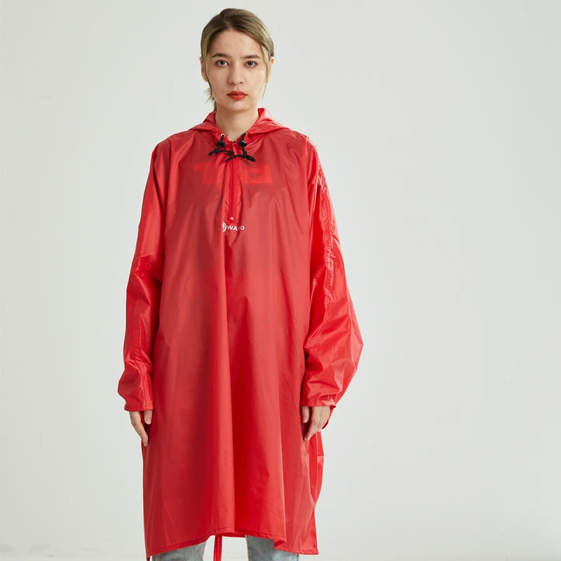 Portable Hooded Waterproof Ponchos 3-in-1 Lightweight Rain Coat For Hiking Custom Logo Rain Poncho