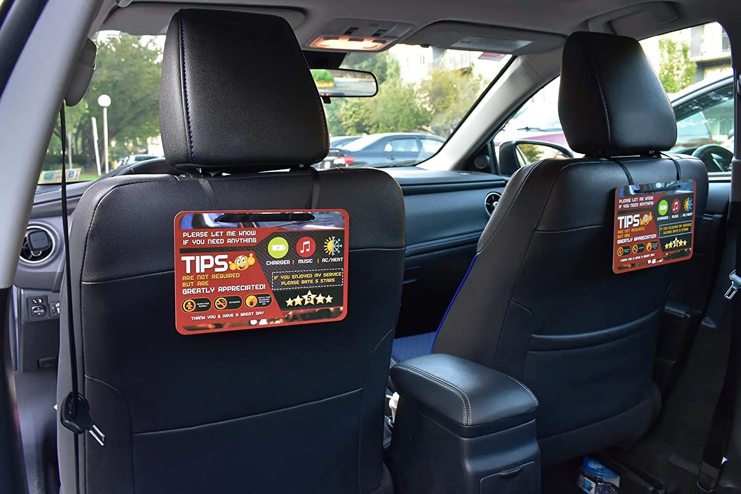 Custom printing Tips card sign,Five star Accessories rider tips taxi sign driver Rating Appreciated Ride for drivers accessories