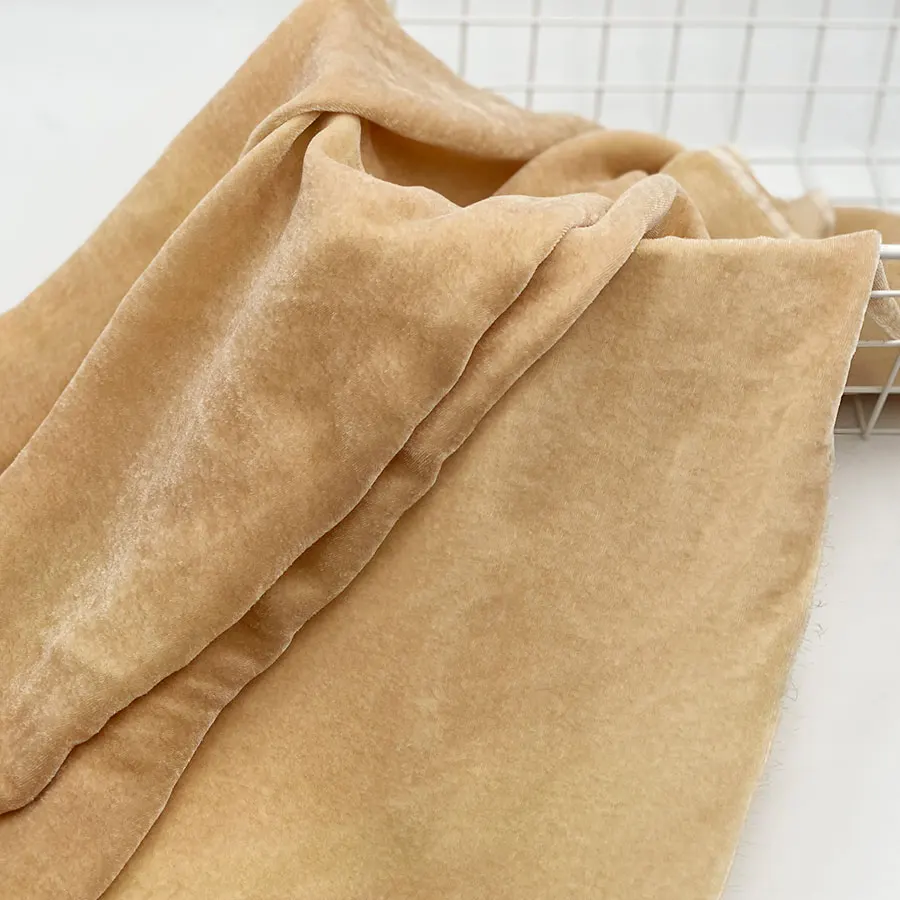 Manufacturer price shiny velour swansdown sand wash colorful soft plain pure 100 mulberry silk velvet fabric