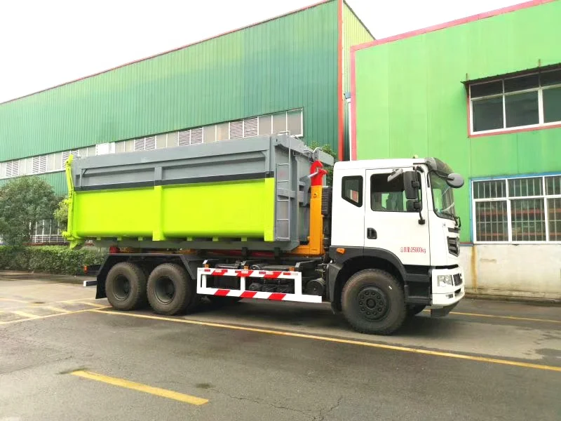 6X4 New DongFeng 25m3 hydraulic detachable container garbage trucks