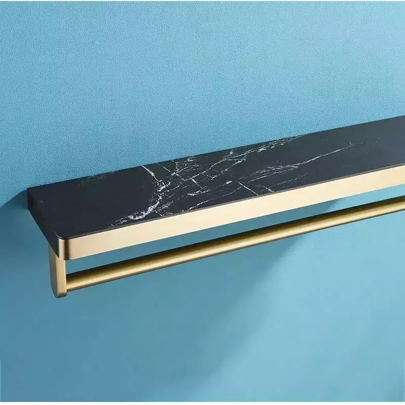 AMAXO Gold Black Marble Countertop Stainless Steel Towel Racks Authentic Quality Rail Towel Bar