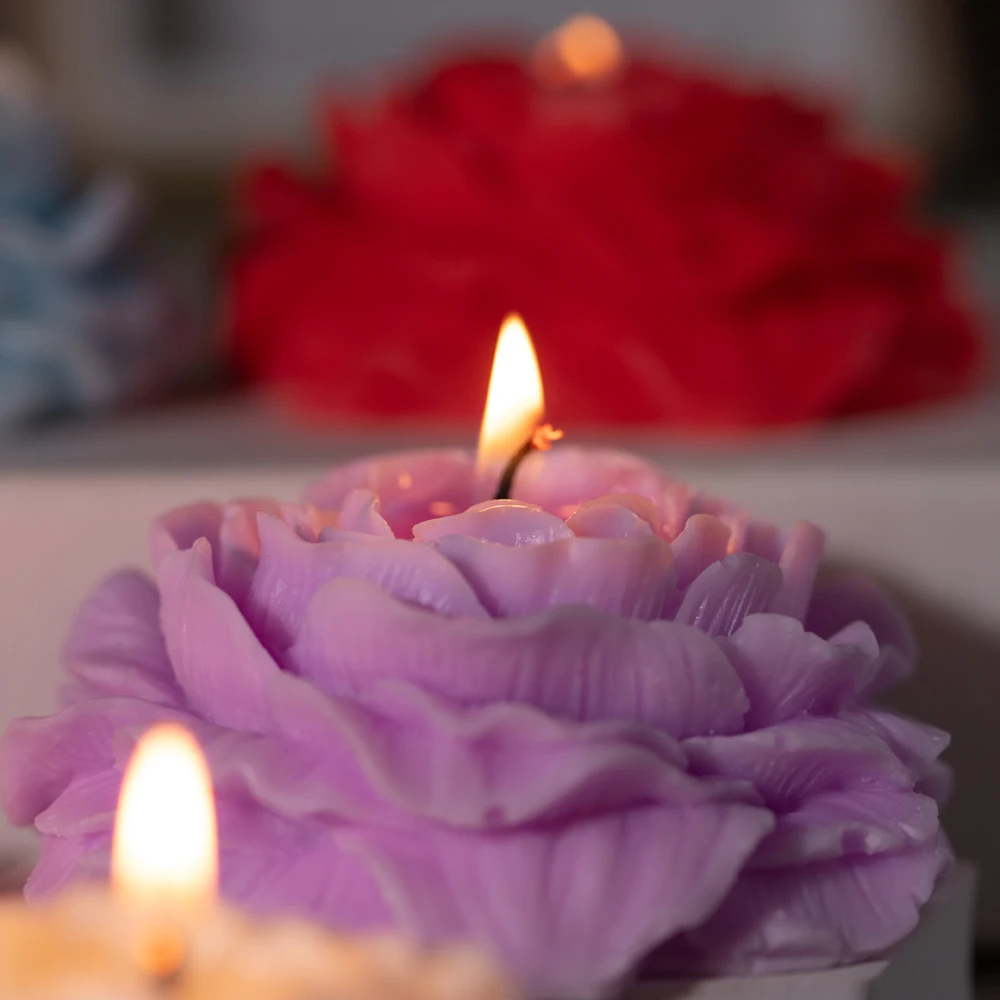 Rose Flower Ball Shape Fragrance Candle Rose Scented Candles Home Bedroom Geometric Decoration Ball Wax Fragrance Candle Gift