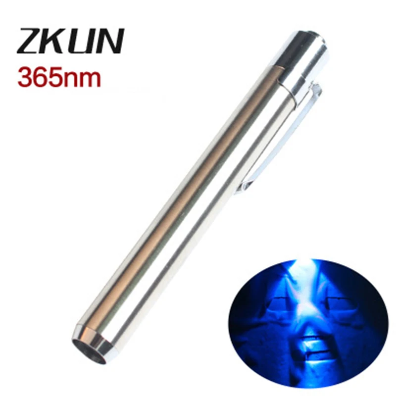 Mini 365nm White Light Fluorescent Agent Detection Pen Light Flashlight Cosmetic Anti-counterfeit Money Detector Pen